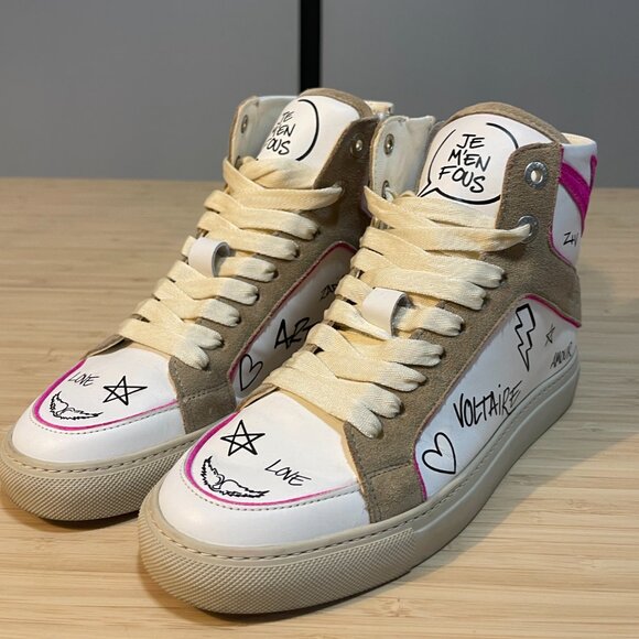 ZADIG & VOLTAIRE High Flash Sneakers Size 37 - Picture 12 of 16